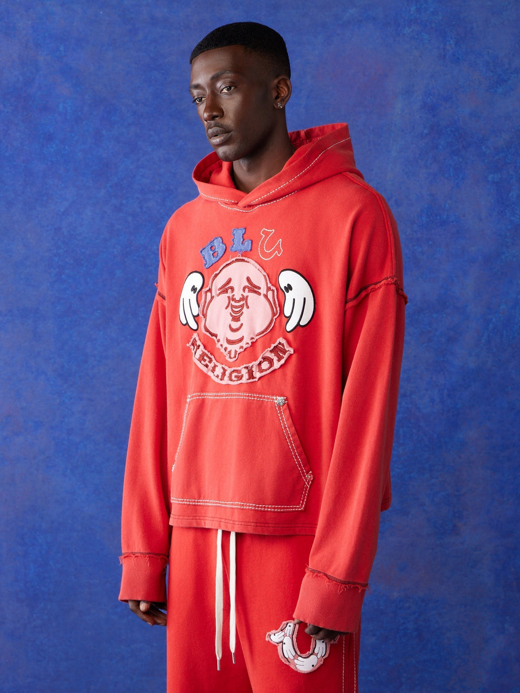 True Religion Blu X Tr Hoodie Washed Red