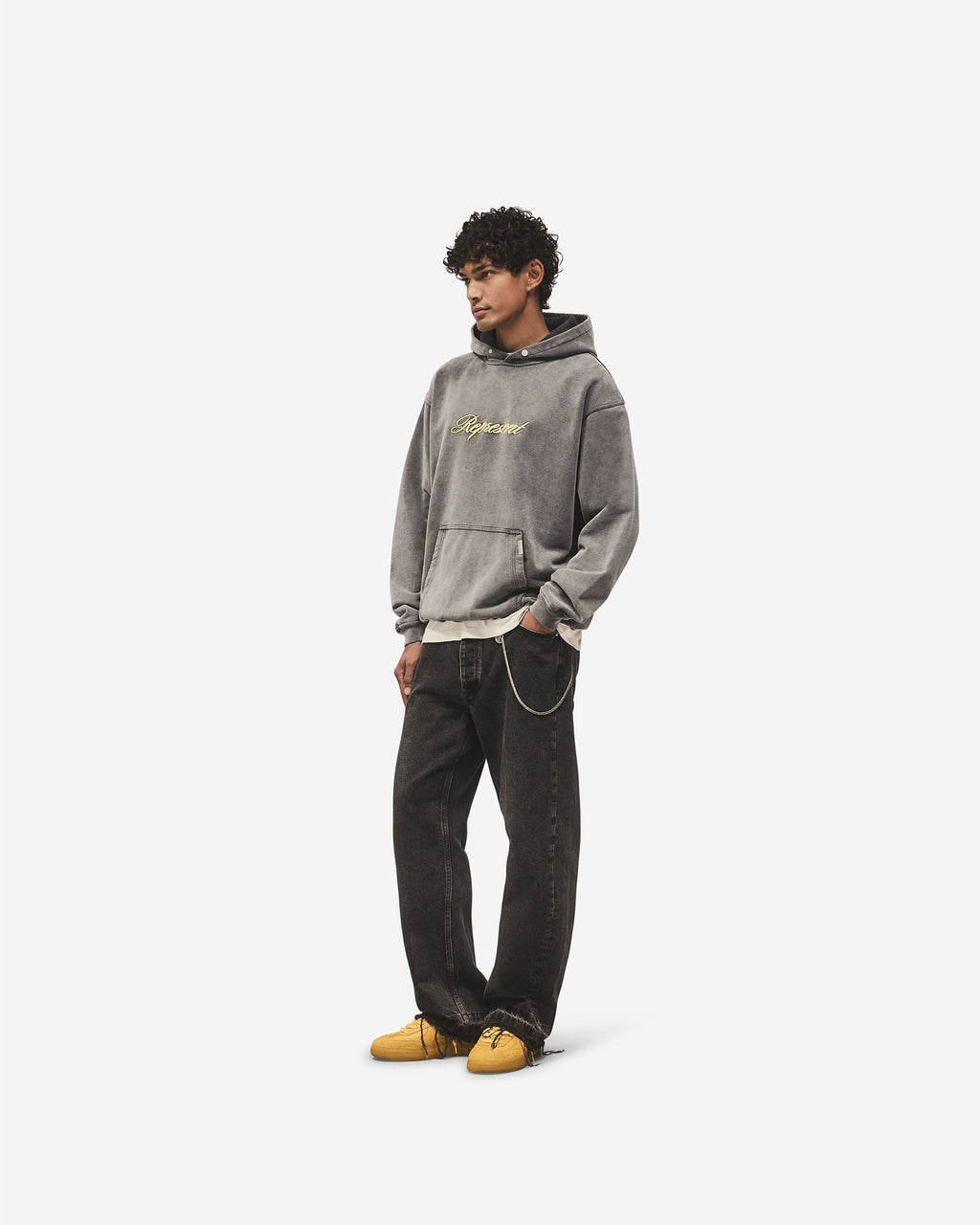 Script Logo Hoodie - Vintage Grey