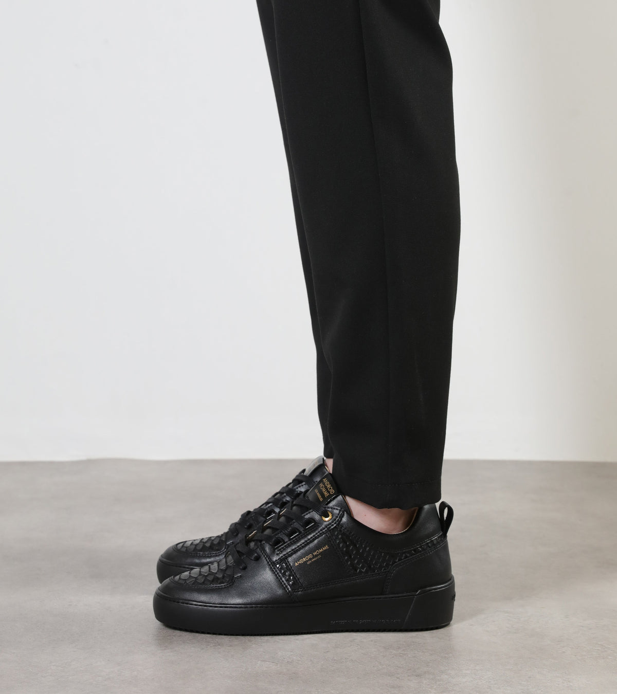 Android Homme Point Dume Low Black Leather Gloss Viper AHP233-12