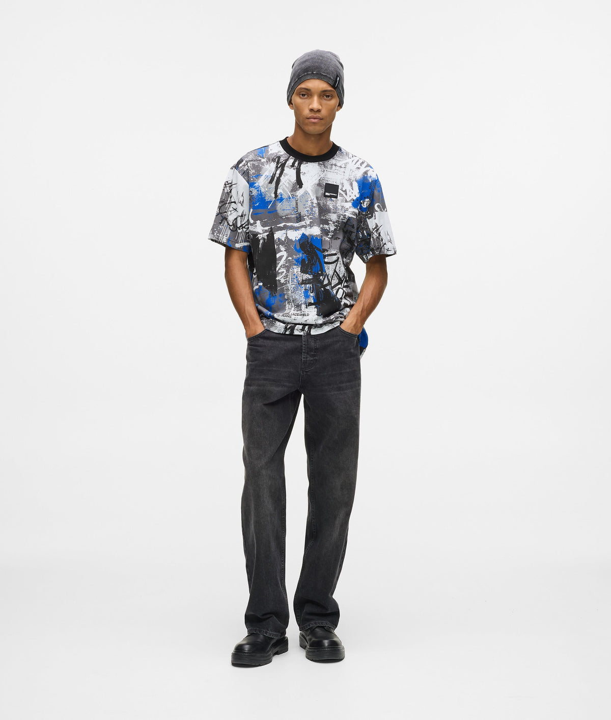 All-over paint-effect T-shirt