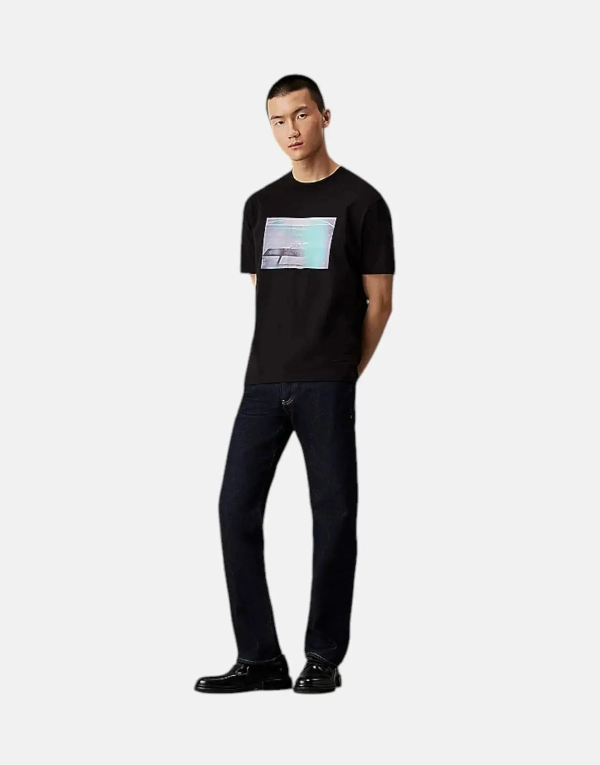 Calvin Klein Basketball Court Graphic Black T-Shirt