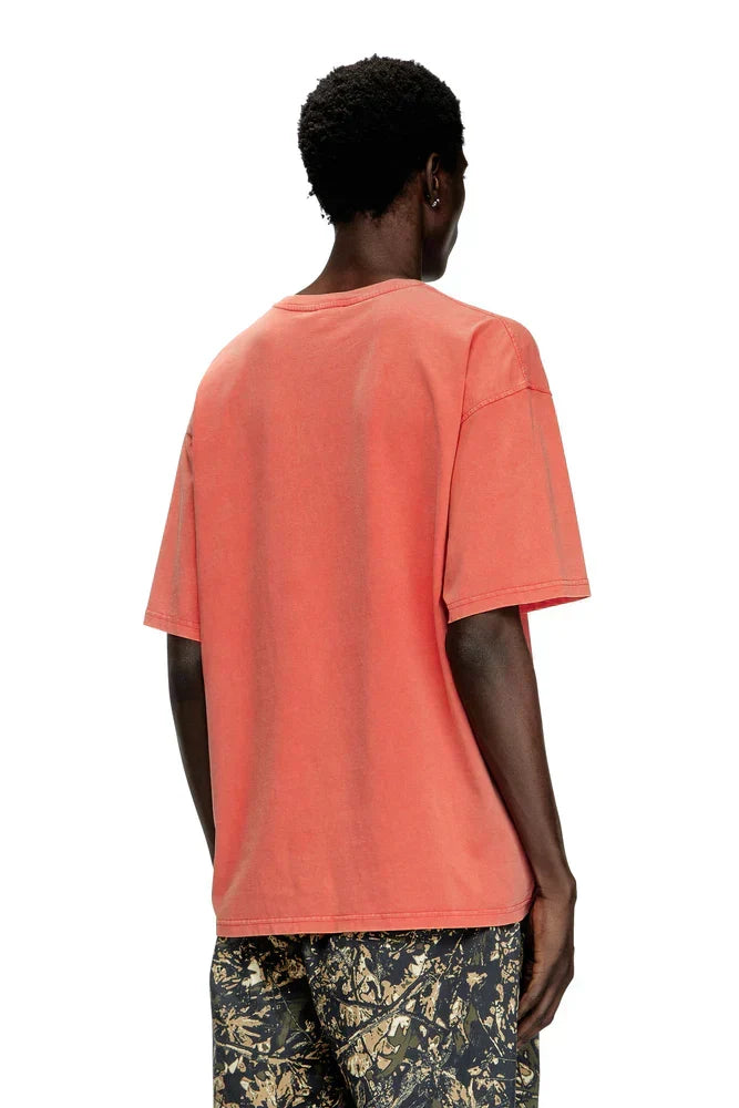 Diesel Acid-wash T-shirt with flocked Oval D logo