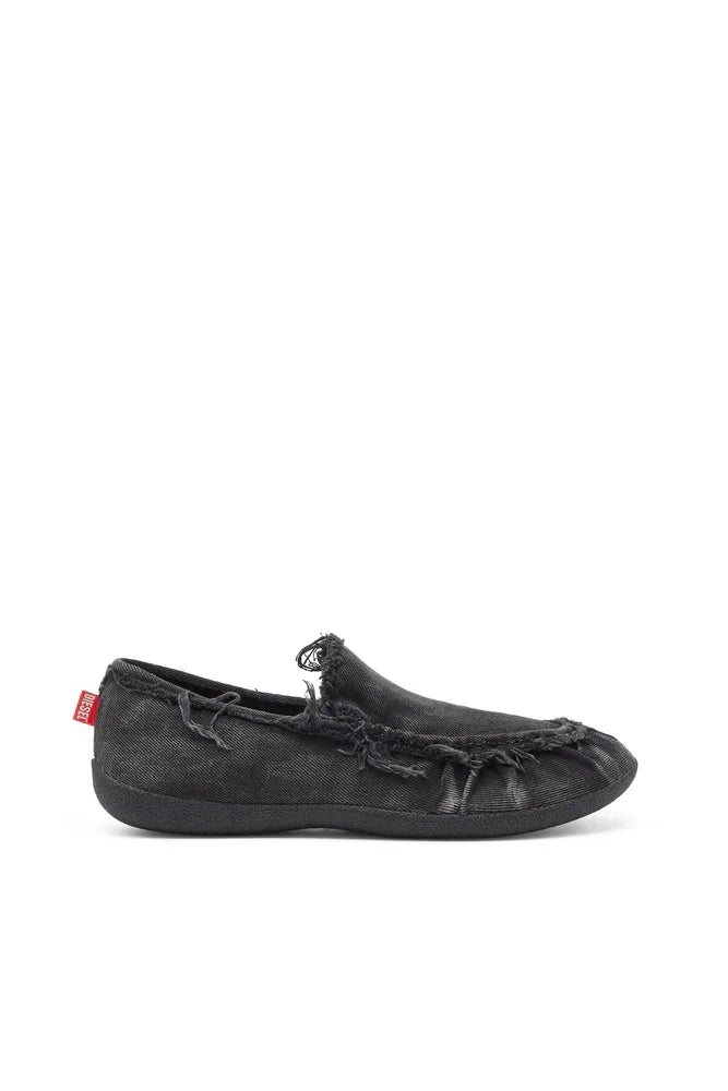 D-Shock-Distressed denim loafers