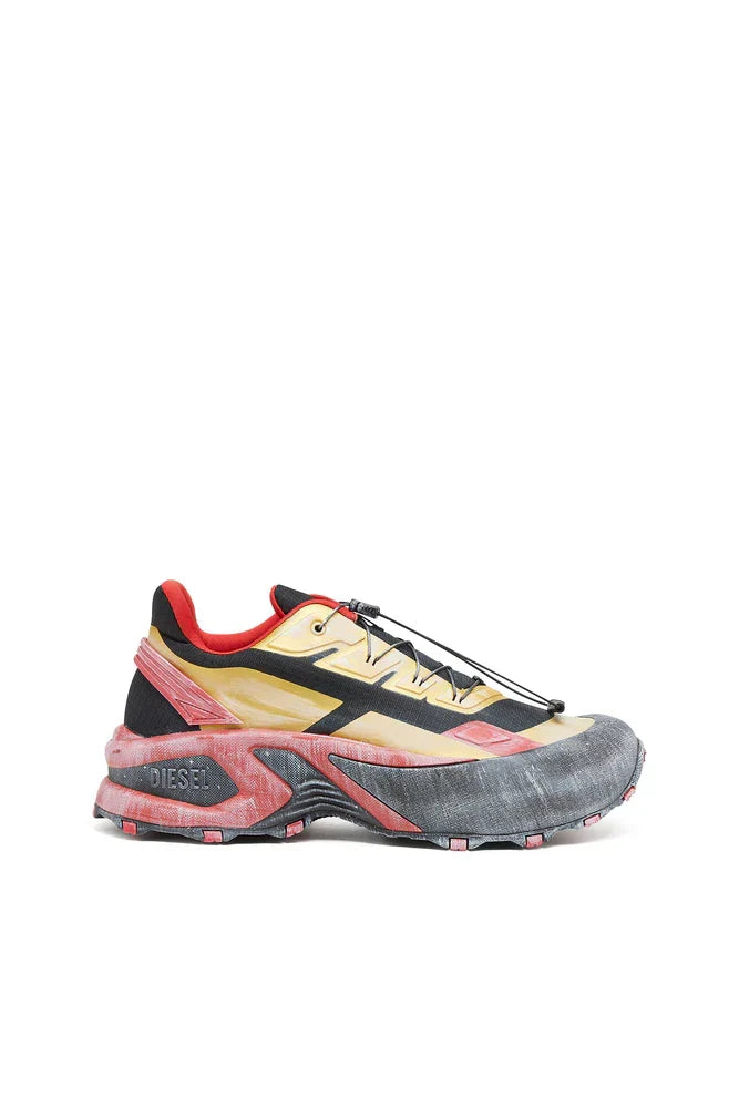 D-Cage-Distressed chunky sneakers in ripstop
