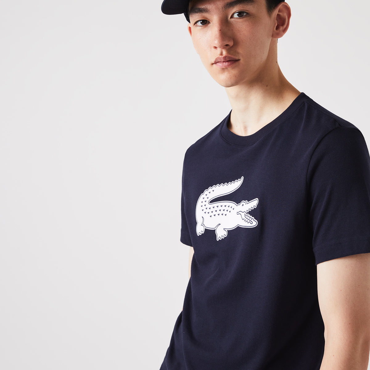 Crew Neck Crocodile Print Organic Cotton T-Shirt