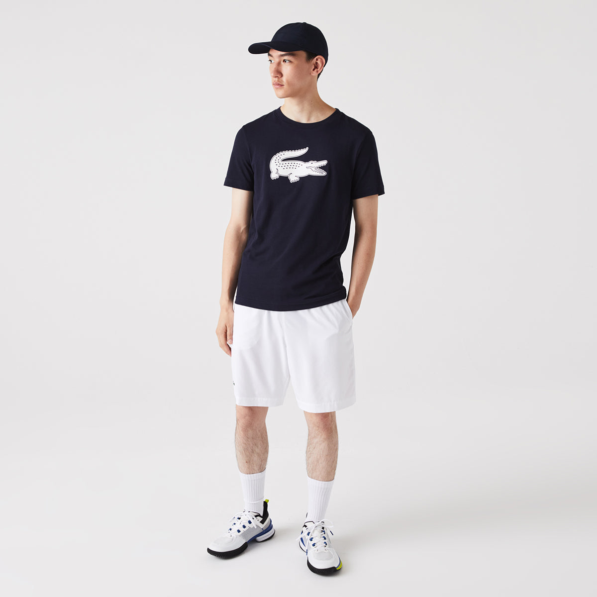 Crew Neck Crocodile Print Organic Cotton T-Shirt