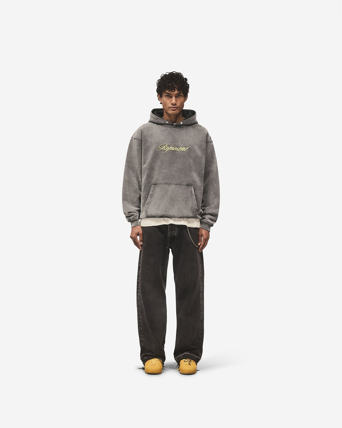 Script Logo Hoodie - Vintage Grey