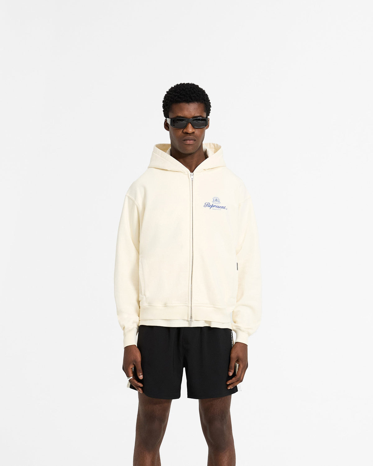 Permanent Vacation Zip Up Hoodie - Antique White