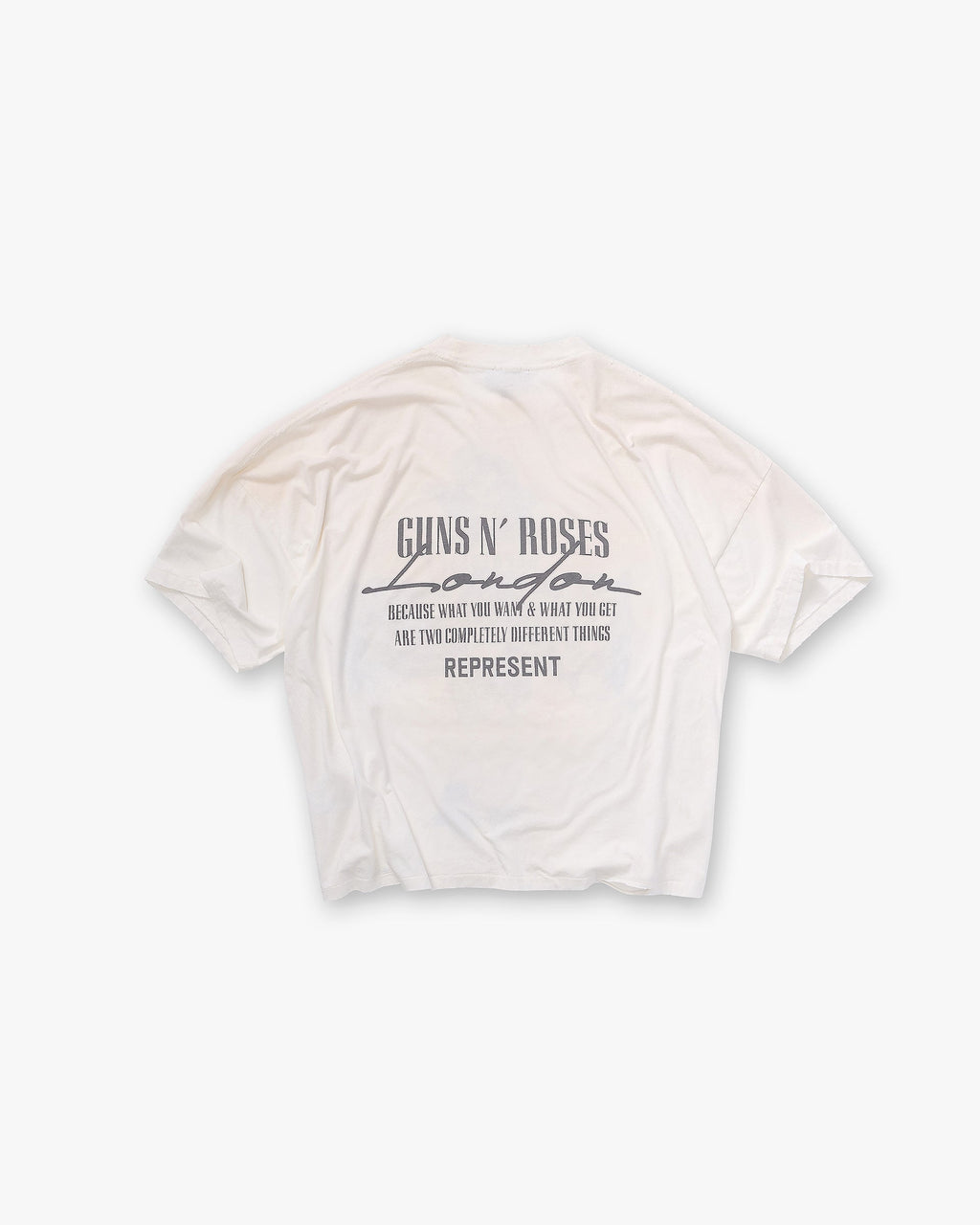 Represent X Guns N' Roses Cross T-Shirt - Washed Ecru