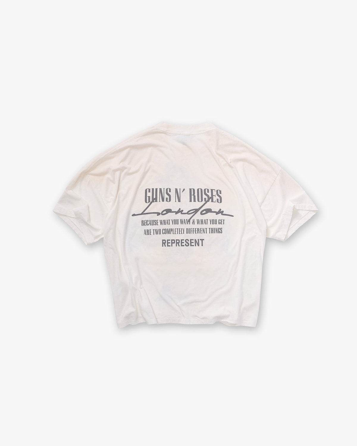 Represent X Guns N' Roses Cross T-Shirt - Washed Ecru